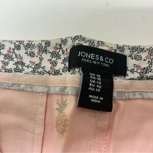 Jones New York Light Pink Women's Shorts with Floral Trim